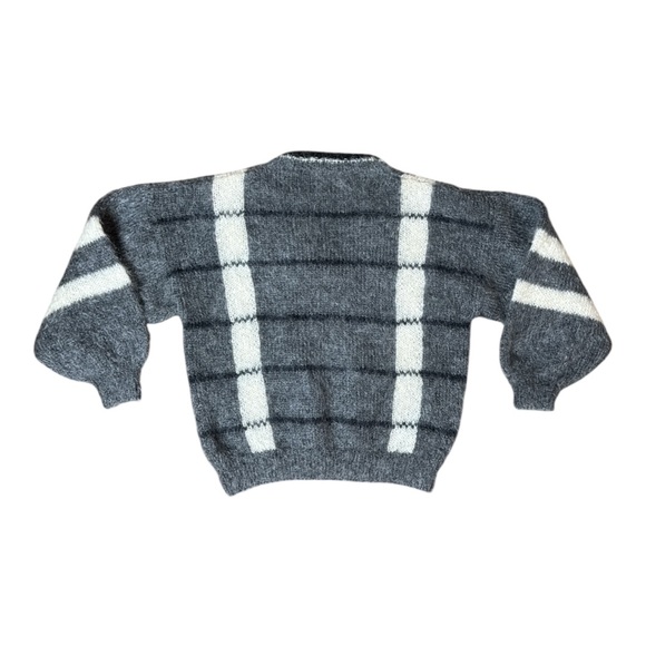 AN ORIGINAL HAND KNIT BY ANNE LESTER MOHAIR & WOOL BALLOON SLEEVE V NECK SWEATER - Picture 7 of 13